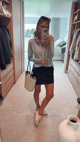 Stripe Contrast Hood - Grey