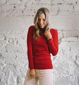 Basic Rouche Top - Red