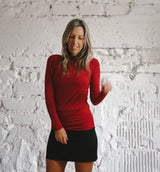 Basic Rouche Top - Red