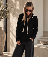 Stripe Contrast Hood - Black