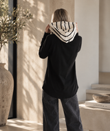 Stripe Contrast Hood - Black