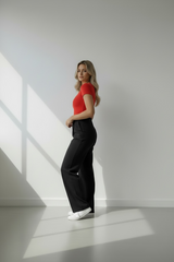 Red Basic Scoop Tee