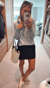 Stripe Contrast Hood - Grey