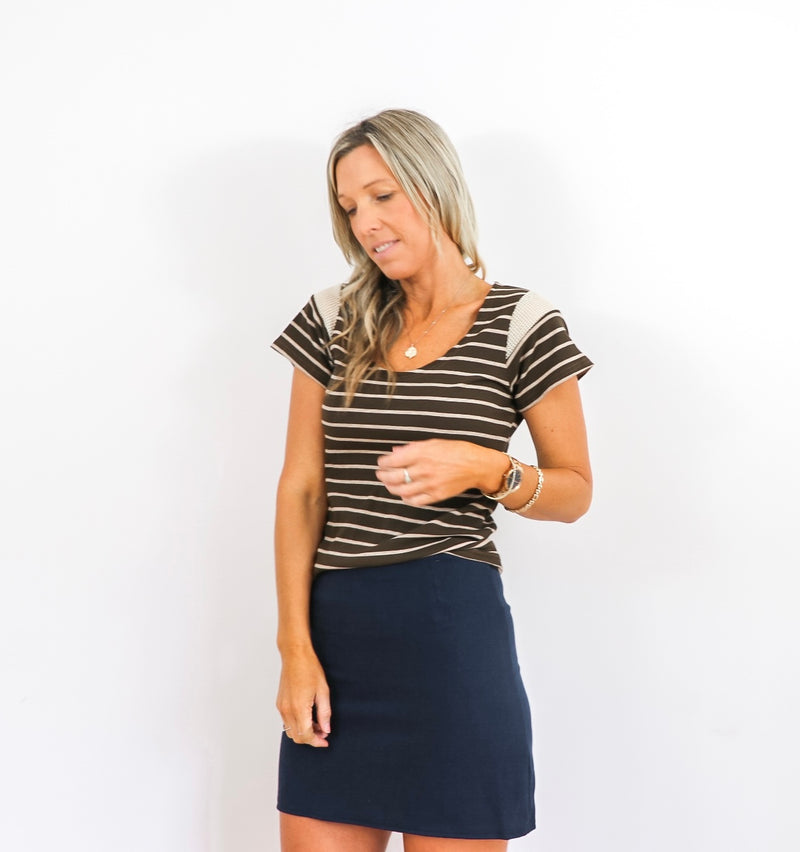 Cocoa Stripe Tee