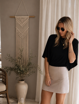 Wing Sleeve Top – Black