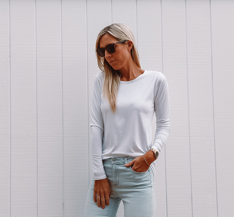 Original Basic White Tee - Long Sleeve