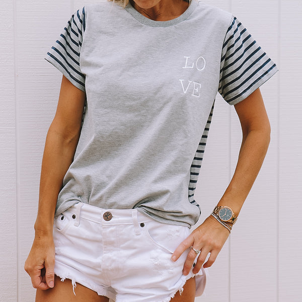 LOVE Stripe Tee