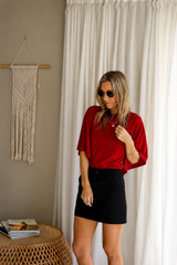 Wing Sleeve Top – Spicy Red