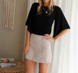 Wing Sleeve Top – Black