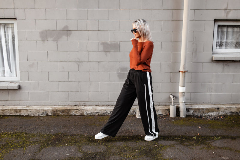 Rib Long Sleeve Basic - Rust