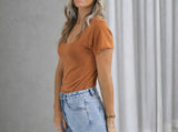 Basic Scoop Tee - Ginger Nut