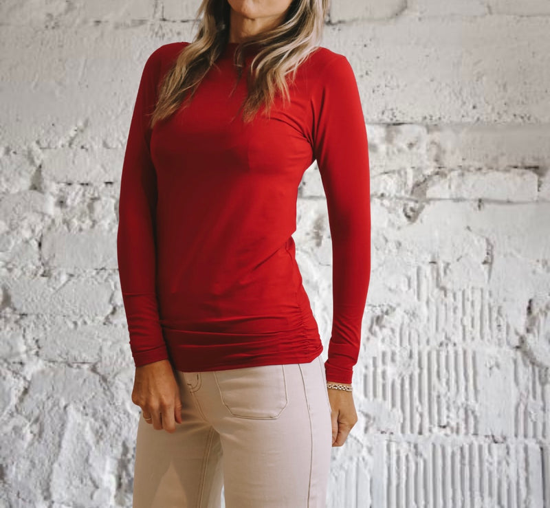 Basic Rouche Top - Red