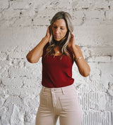 Burgundy Scoop singlet