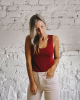 Burgundy Scoop singlet