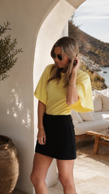 Wing Sleeve Top – Butter Yellow