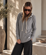 Stripe Contrast Hood - Grey