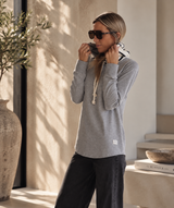 Stripe Contrast Hood - Grey
