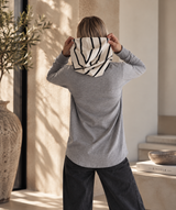 Stripe Contrast Hood - Grey