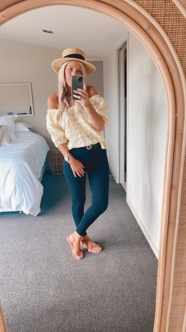 Lemon Linen Top