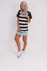 Stripe Lace Tee