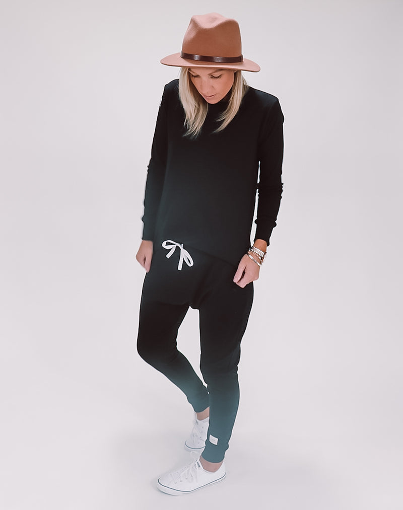 Rib Lounge Slouchies - Black