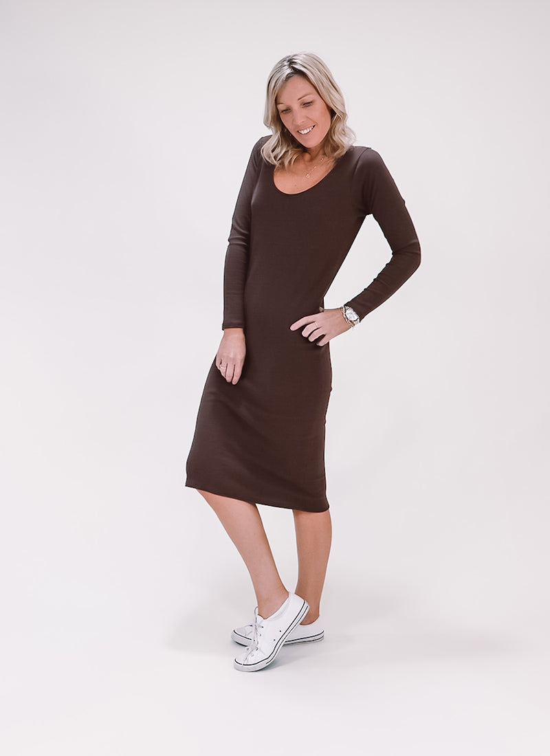 Adele Midi Dress - Chocolate