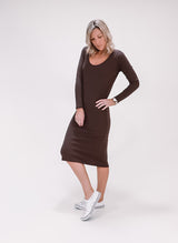 Adele Midi Dress - Chocolate