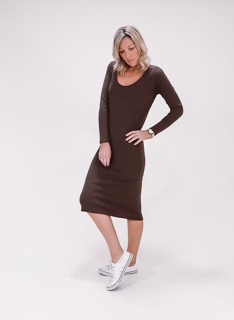 Adele Midi Dress - Chocolate