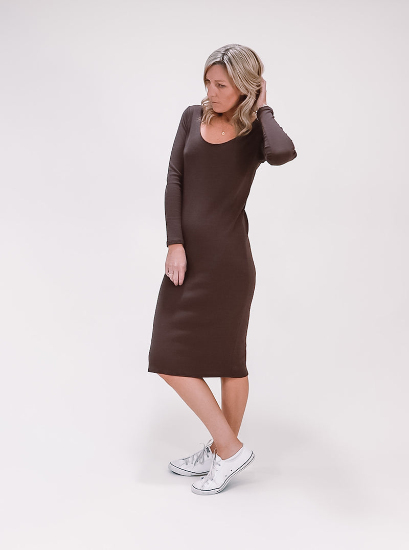 Adele Midi Dress - Chocolate