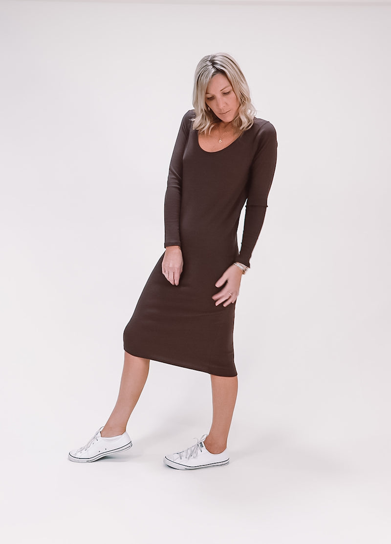 Adele Midi Dress - Chocolate