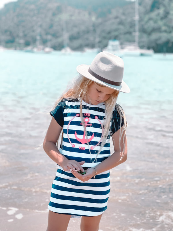Kids LKW Anchor Dress - Navy